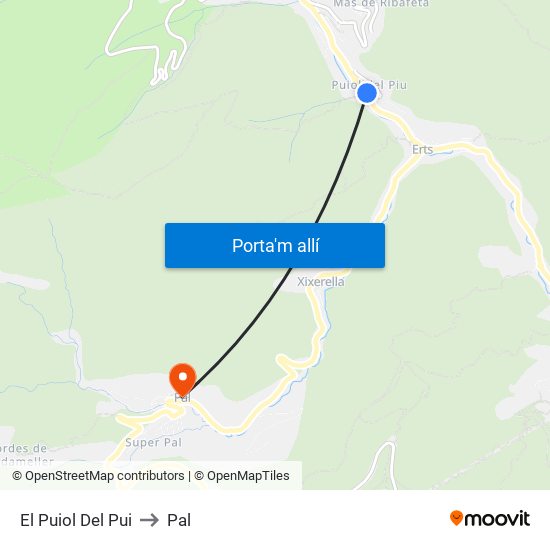 El Puiol Del Pui to Pal map