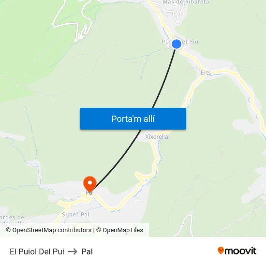 El Puiol Del Pui to Pal map