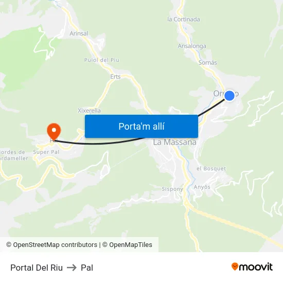 302-Portal Del Riu to Pal map