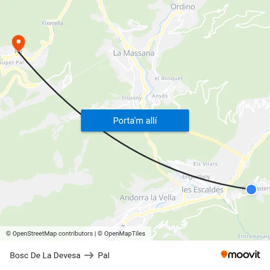 Bosc De La Devesa to Pal map