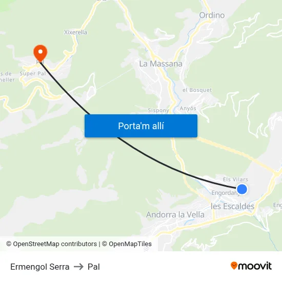 Ermengol Serra to Pal map