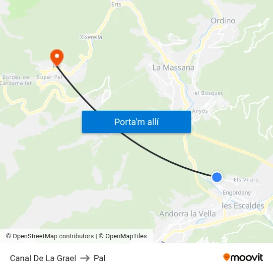 Canal De La Grael to Pal map