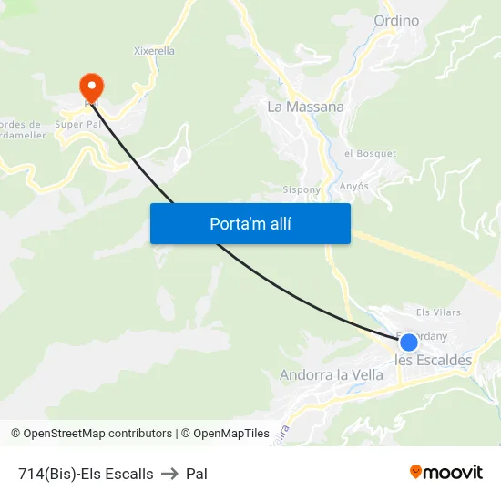 714(Bis)-Els Escalls to Pal map