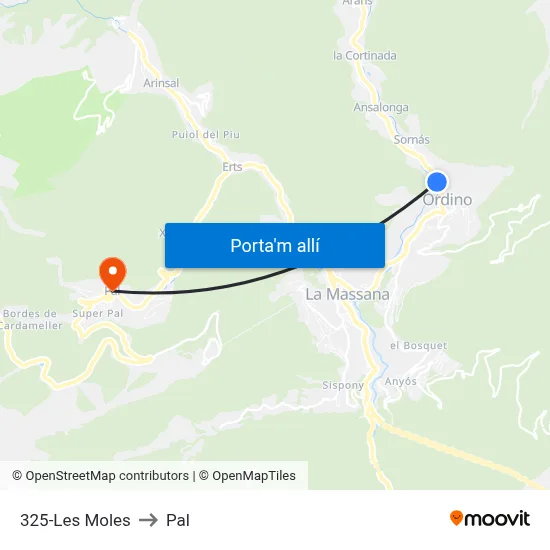 325-Les Moles to Pal map