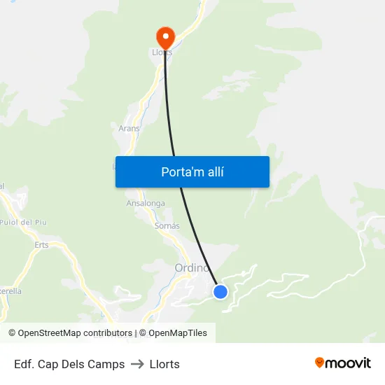 Edf. Cap Dels Camps to Llorts map
