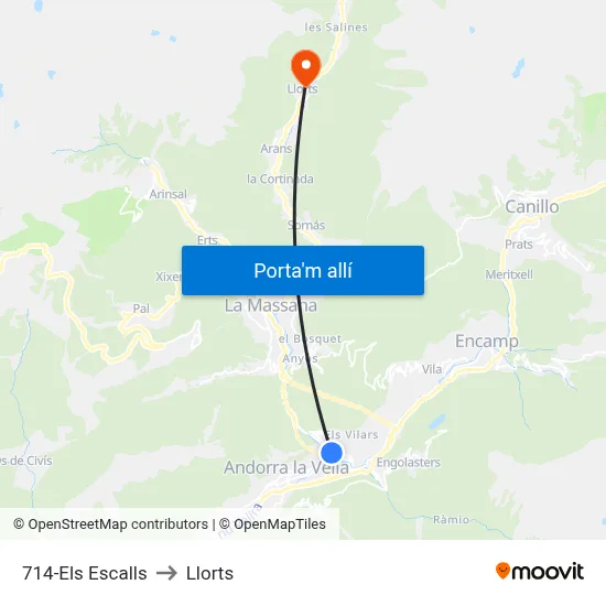 714-Els Escalls to Llorts map