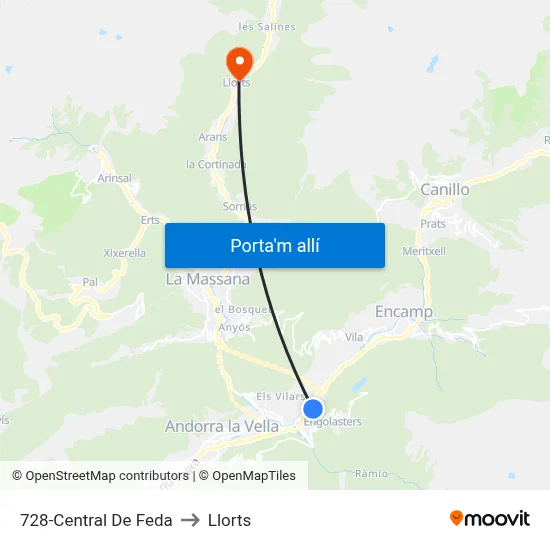 728-Central De Feda to Llorts map