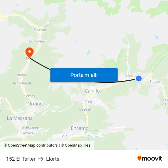 152-El Tarter to Llorts map