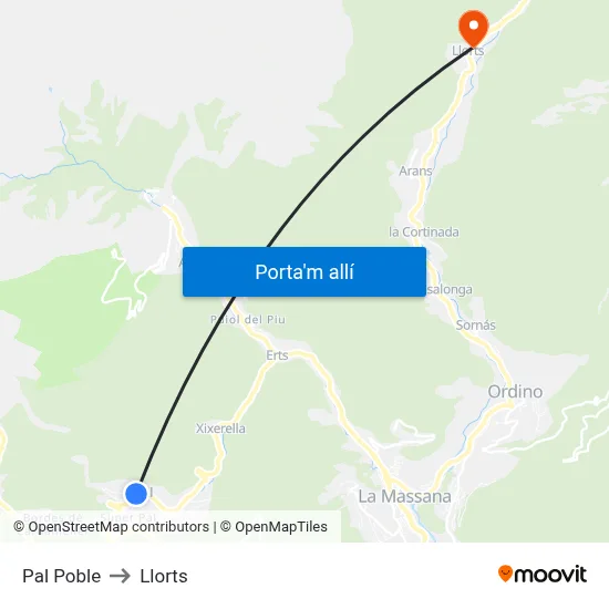 Pal Poble to Llorts map