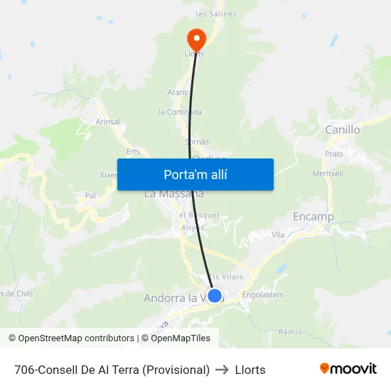 706-Consell De Al Terra (Provisional) to Llorts map