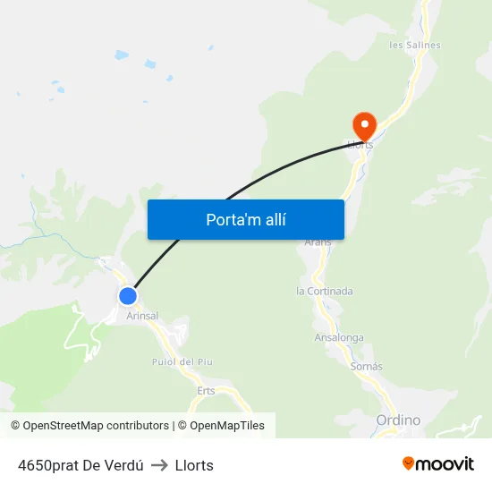 4650prat De Verdú to Llorts map
