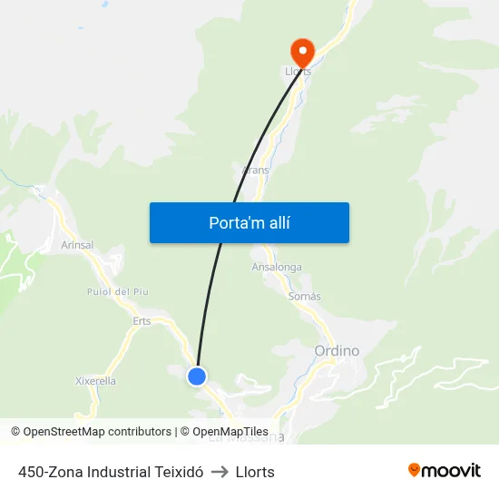 450-Zona Industrial Teixidó to Llorts map