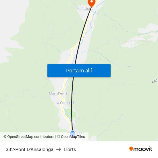 332-Pont D'Ansalonga to Llorts map