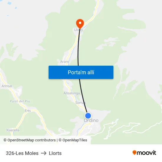 326-Les Moles to Llorts map