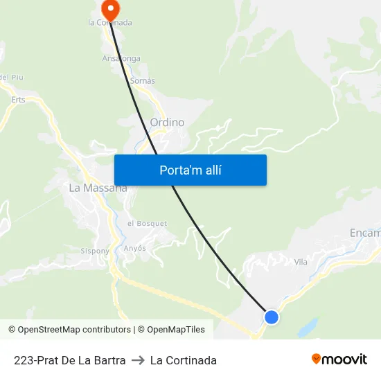 223-Prat De La Bartra to La Cortinada map