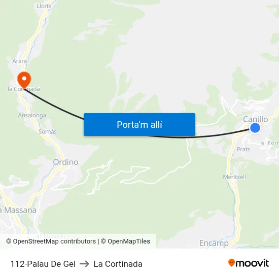 112-Palau De Gel to La Cortinada map