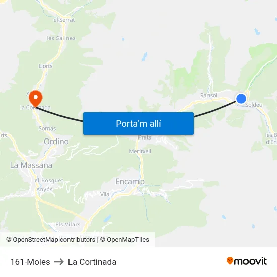 161-Moles to La Cortinada map