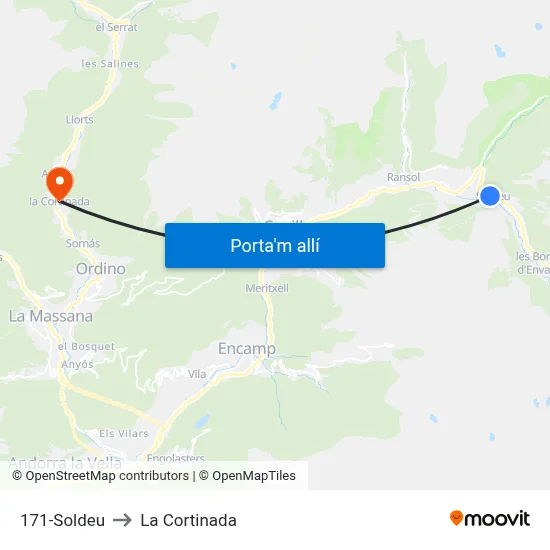 171-Soldeu to La Cortinada map