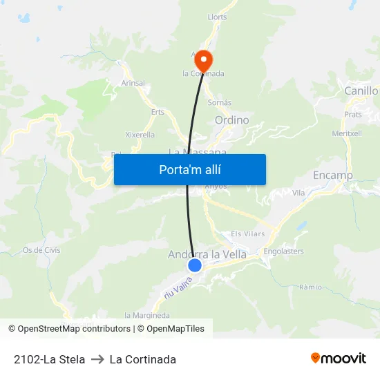 2102-La Stela to La Cortinada map