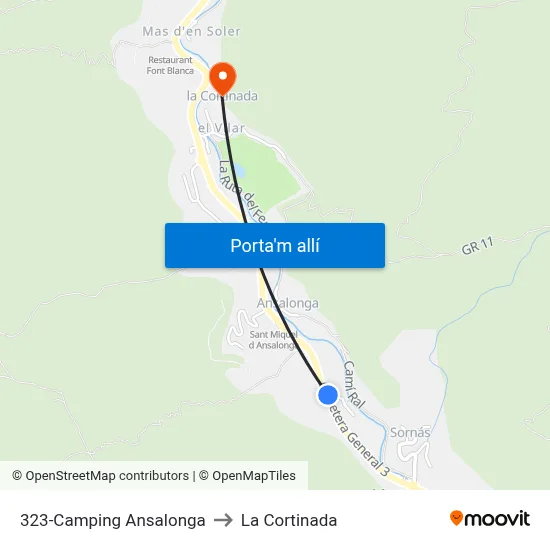 323-Camping Ansalonga to La Cortinada map