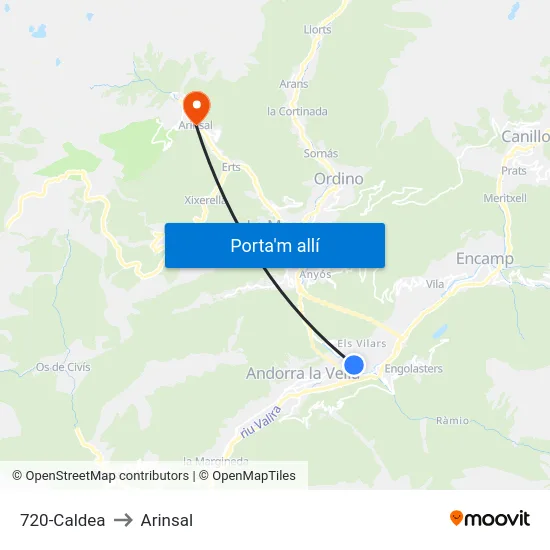 720-Caldea to Arinsal map