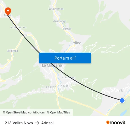 213-Valira Nova to Arinsal map