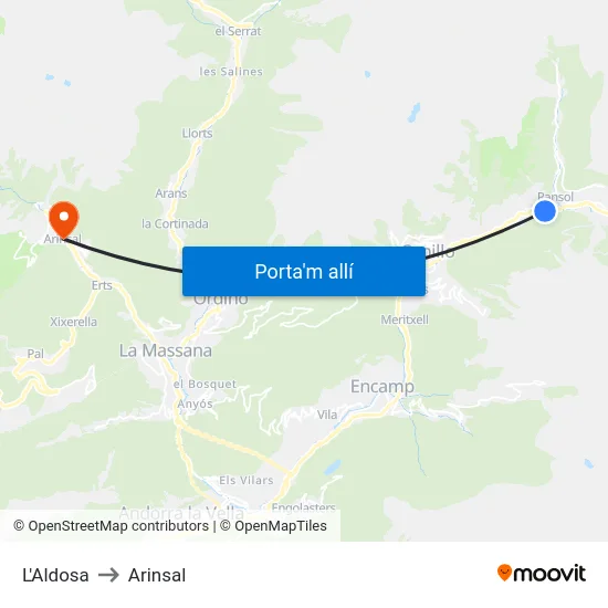 134-L'Aldosa to Arinsal map