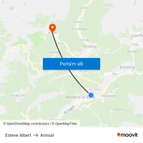 722-Esteve Albert to Arinsal map