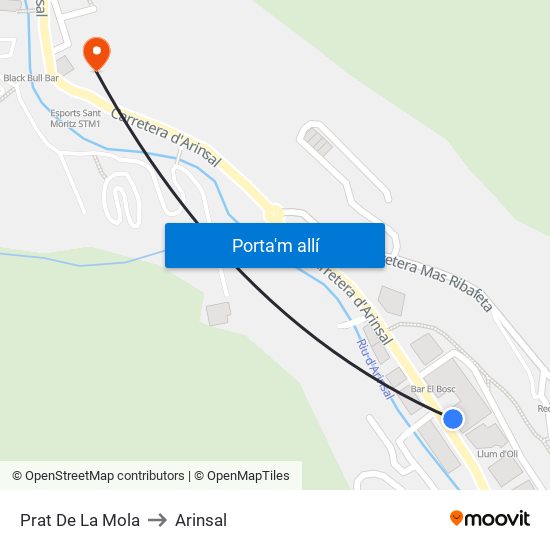 Prat De La Mola to Arinsal map