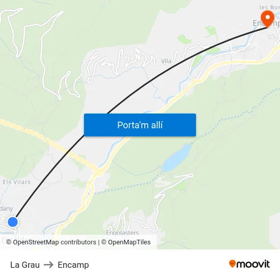 733-La Grau to Encamp map