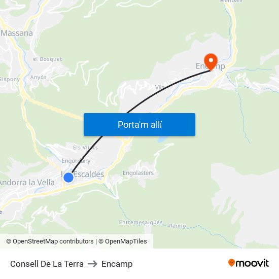 Consell De La Terra to Encamp map