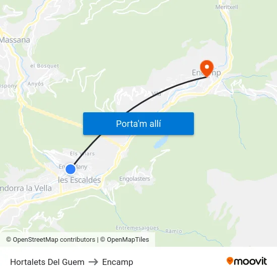 731-Hortalets Del Guem / Cementiri Del Pessebre to Encamp map