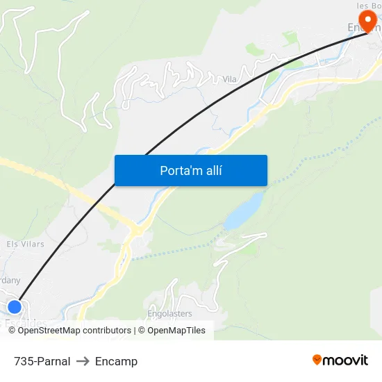 735-Parnal to Encamp map