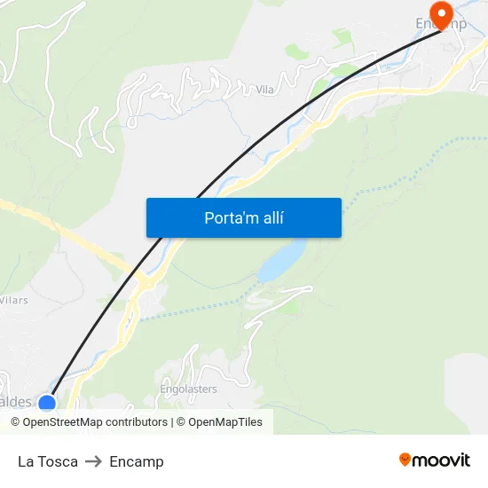 741-La Tosca to Encamp map