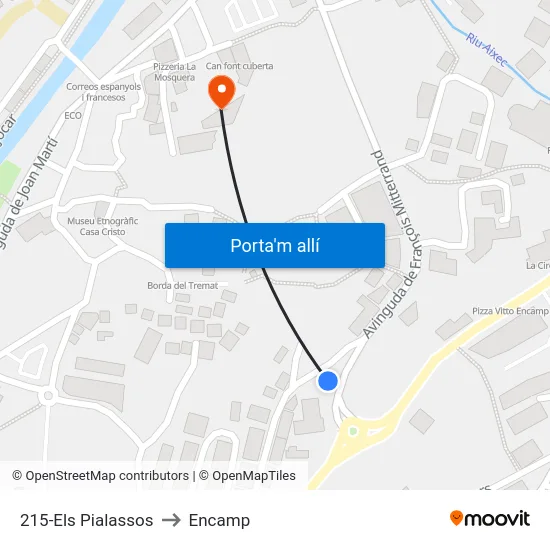 215-Els Pialassos to Encamp map