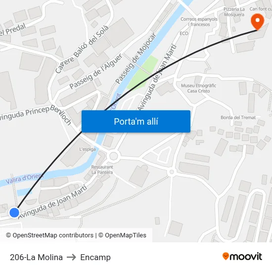 206-La Molina to Encamp map