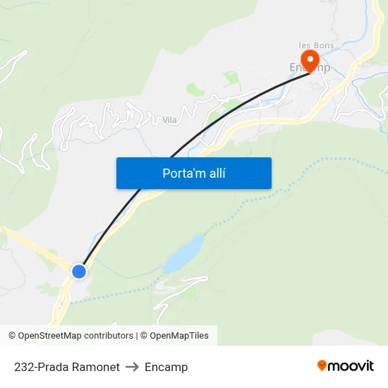 232-Prada Ramonet to Encamp map