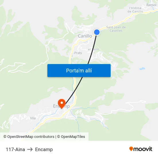 117-Aina to Encamp map
