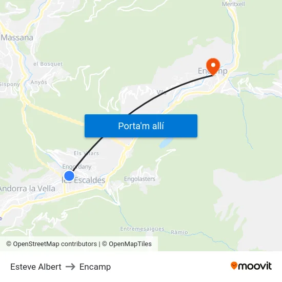 722-Esteve Albert to Encamp map