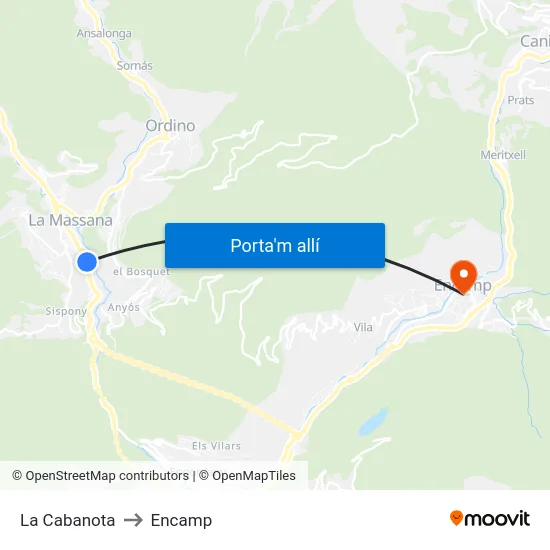 408-La Cabanota to Encamp map