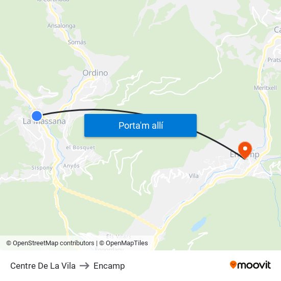 Centre De La Vila to Encamp map