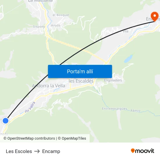 Geriàtric to Encamp map