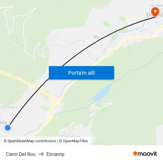 Camí Del Roc to Encamp map