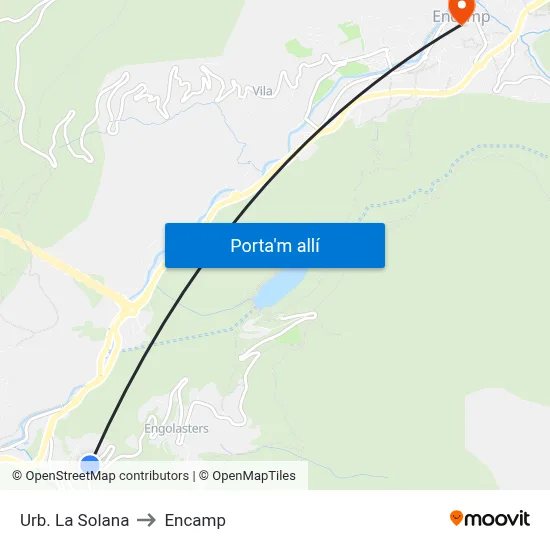 Urb. La Solana to Encamp map