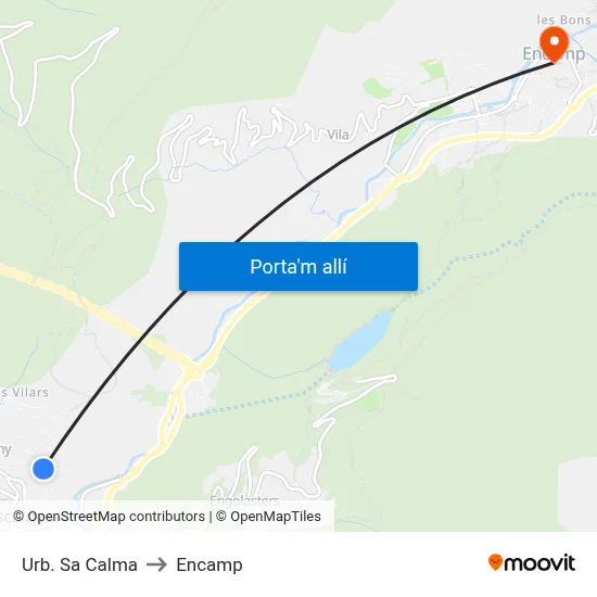 Urb. Sa Calma to Encamp map