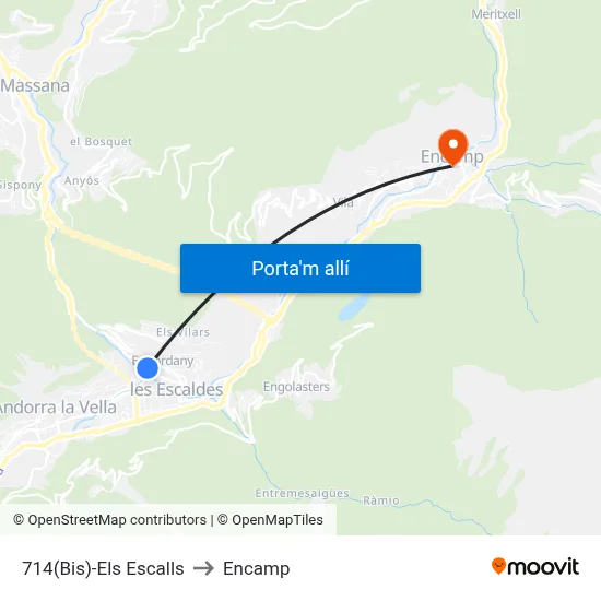 714(Bis)-Els Escalls to Encamp map