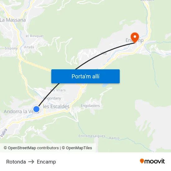 Rotonda to Encamp map