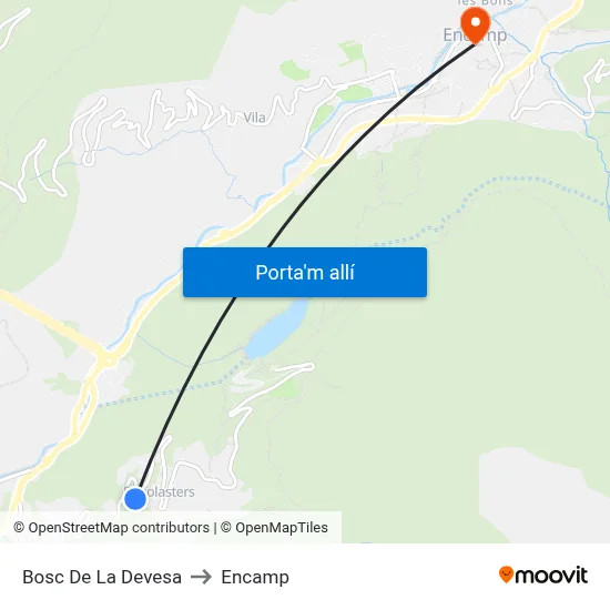 Bosc De La Devesa to Encamp map