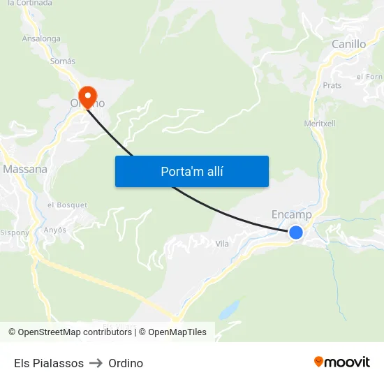 215-Els Pialassos to Ordino map