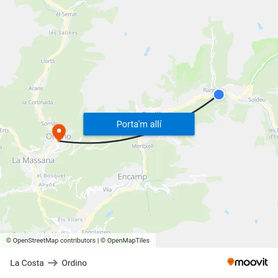 143-La Costa to Ordino map